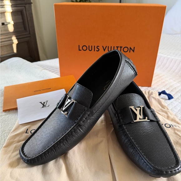 Louis Vuitton MONTE CARLO MOCCASIN Men's Black Slip-On Loafers
